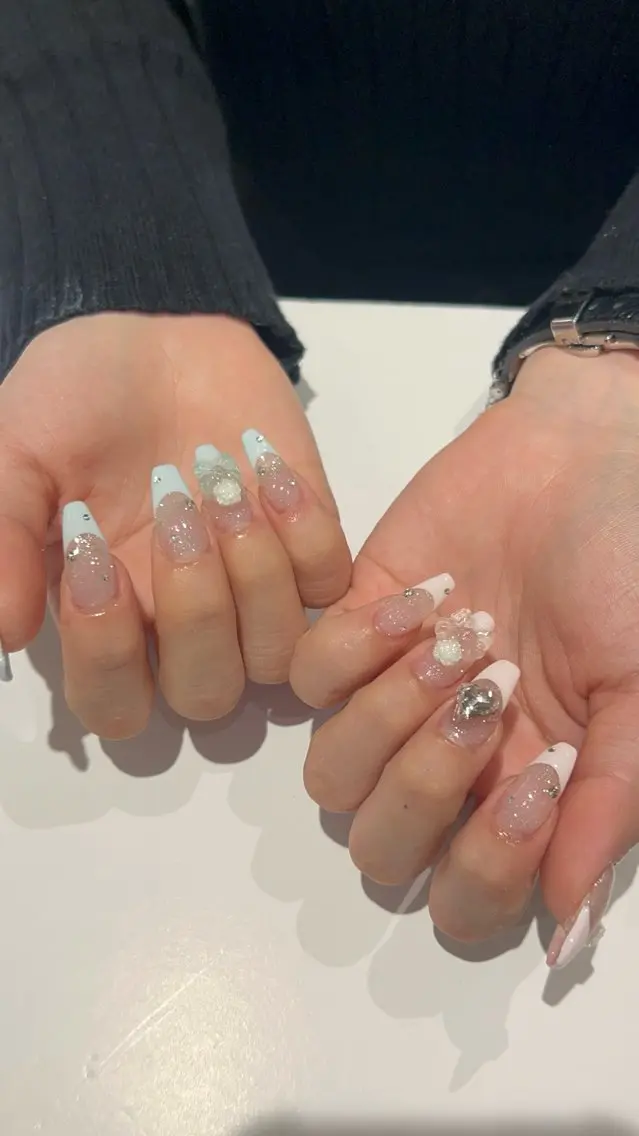 ネイル フラッシュネイル フレンチネイル ハンドネイル plume. noaのネイルデザイン