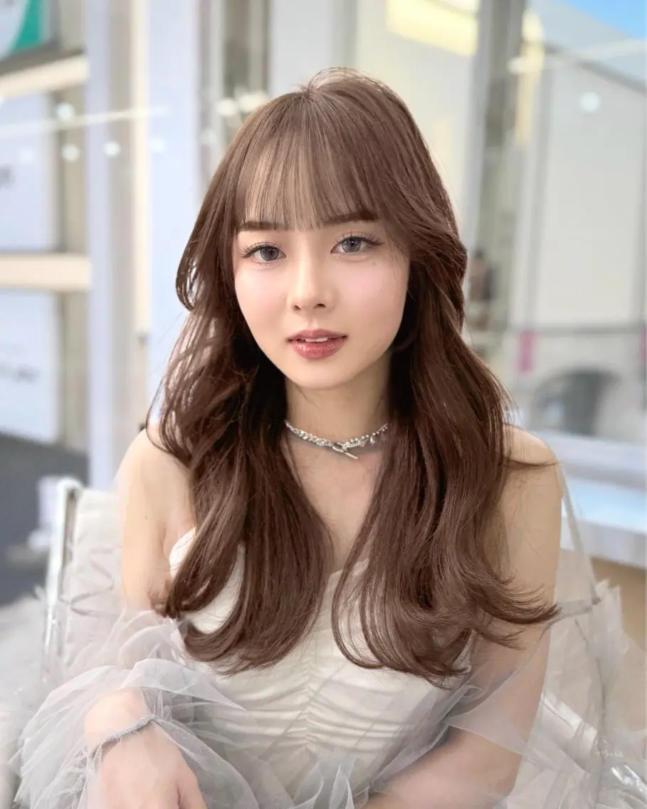 ロング カラー くびれヘア 韓国風ヘア レイヤーカット カット ヘアカラー トリートメント 韓国レイヤー/顔周り 美髪矯正 KAITOのヘアスタイル