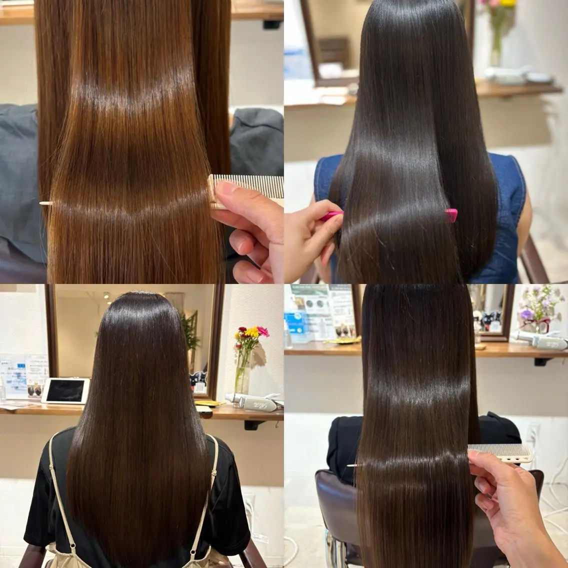 【1番人気】ヘアリセッターカット+カラー+髪質改善ケラチントリートメント (セミロング、ロング用)の写真