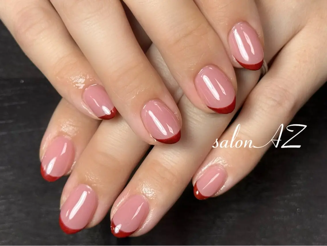 ネイル アートネイル 長さ出し フットネイル フレンチネイル ジェルネイル ハンドネイル salon AZのネイルデザイン