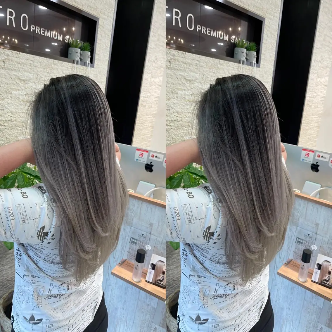 ロング カット ヘアカラー Y Uのヘアスタイル