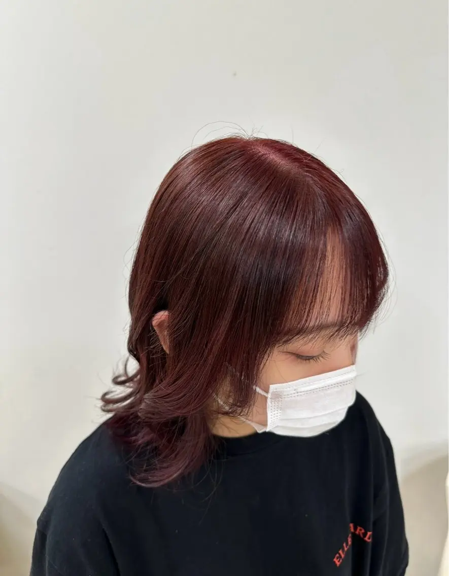 セミロング カラー セミロングパーマ ベージュカラー ブリーチ ケアブリーチ 透明感カラー 艶髪 黄金比みくのヘアスタイル