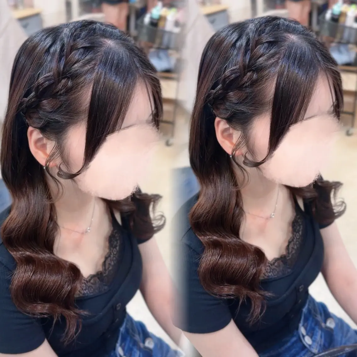 セミロング ヘアアレンジ ⠀ みぃのヘアスタイル