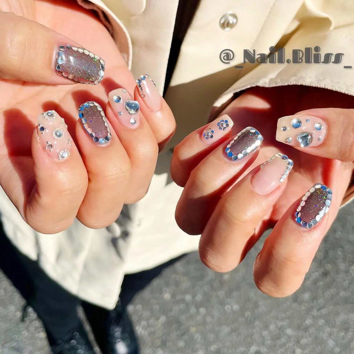 ネイル 氷ネイル・うるうるネイル ハンドネイル NAIL BLISSのネイルデザイン