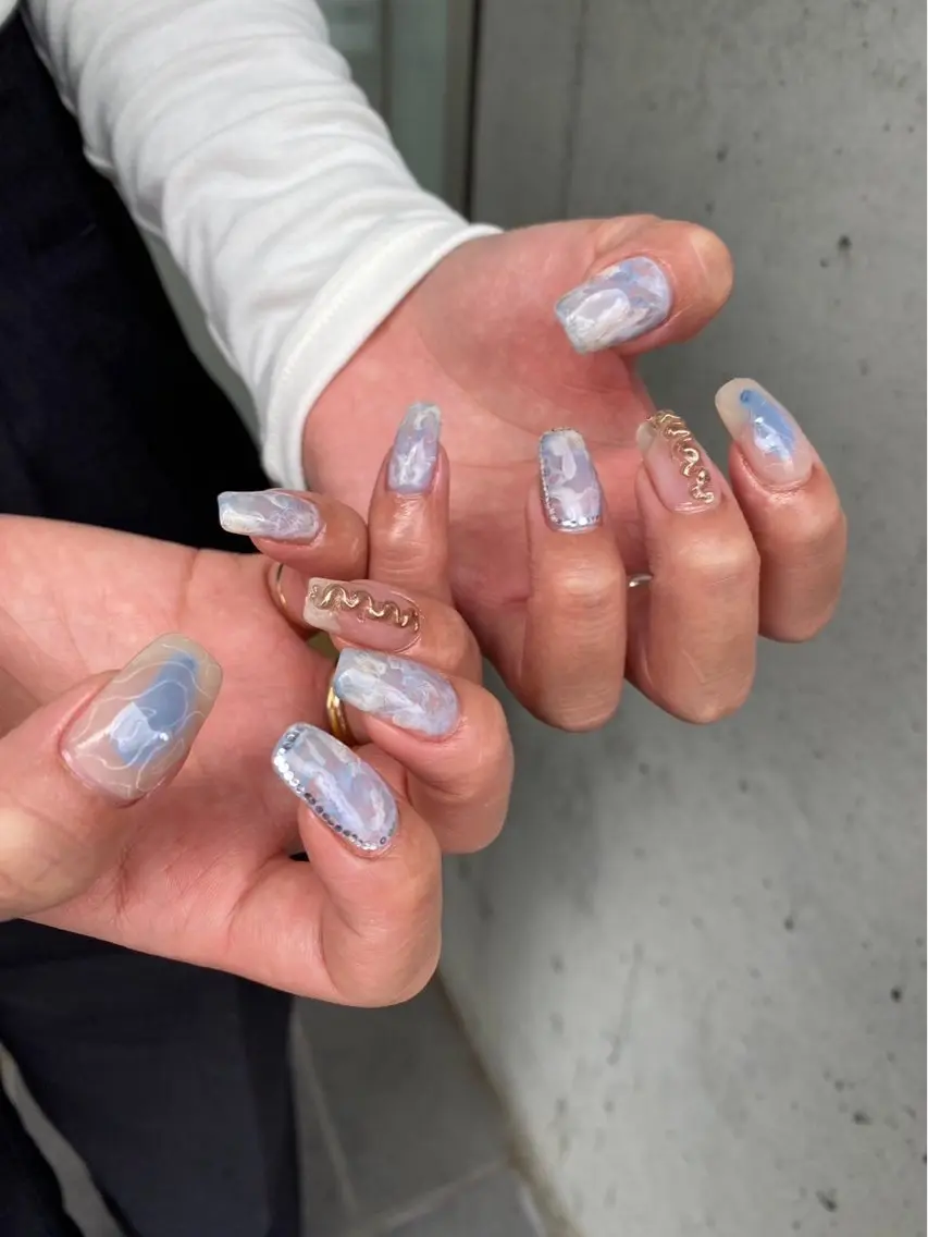 ネイル ジェルネイル マグネットネイル ニュアンスネイル ワンカラーネイル パラジェル ハンドネイル 草加ニュアンスネイル 🌚hersのネイルデザイン