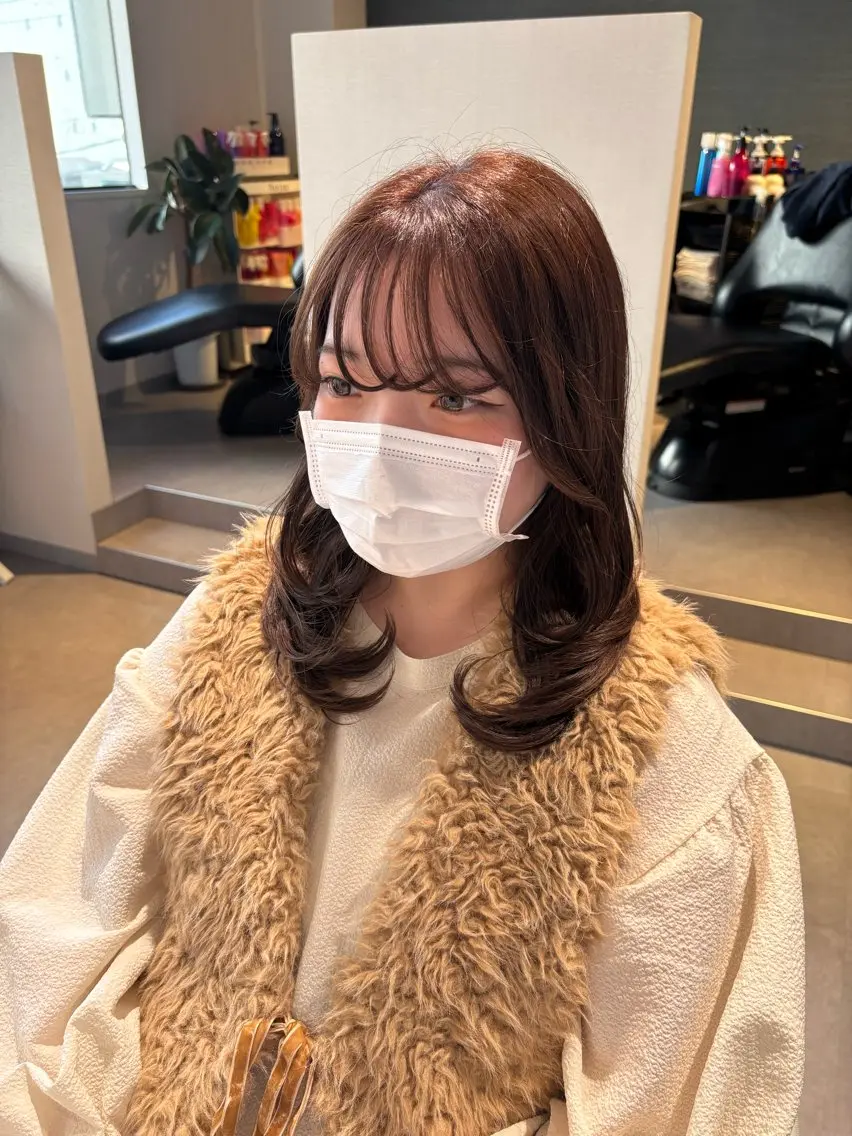 セミロング ヘアカラー misuzu/名古屋 /酸性ストレート🎀のヘアスタイル