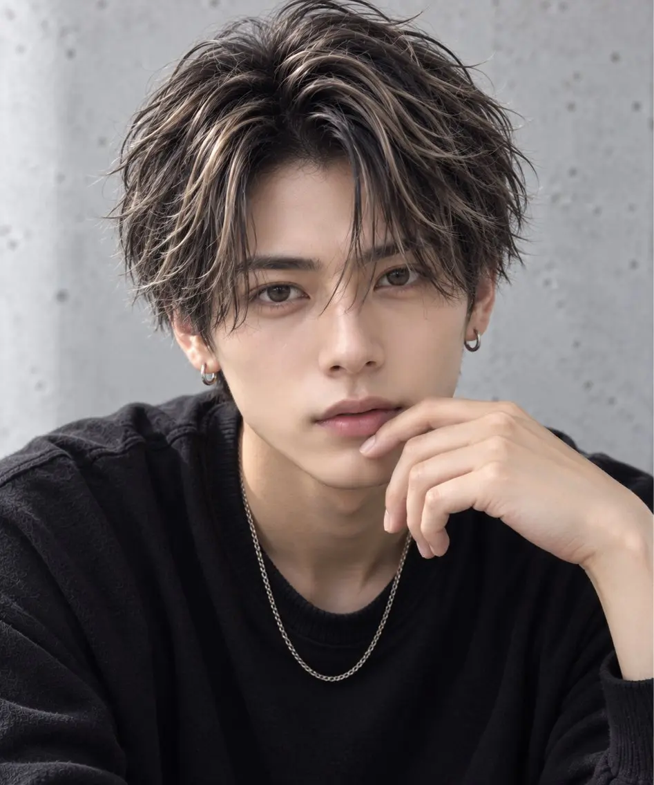 メンズ カット ヘアカラー パーマ Lumiere 鈴木翔平のヘアスタイル