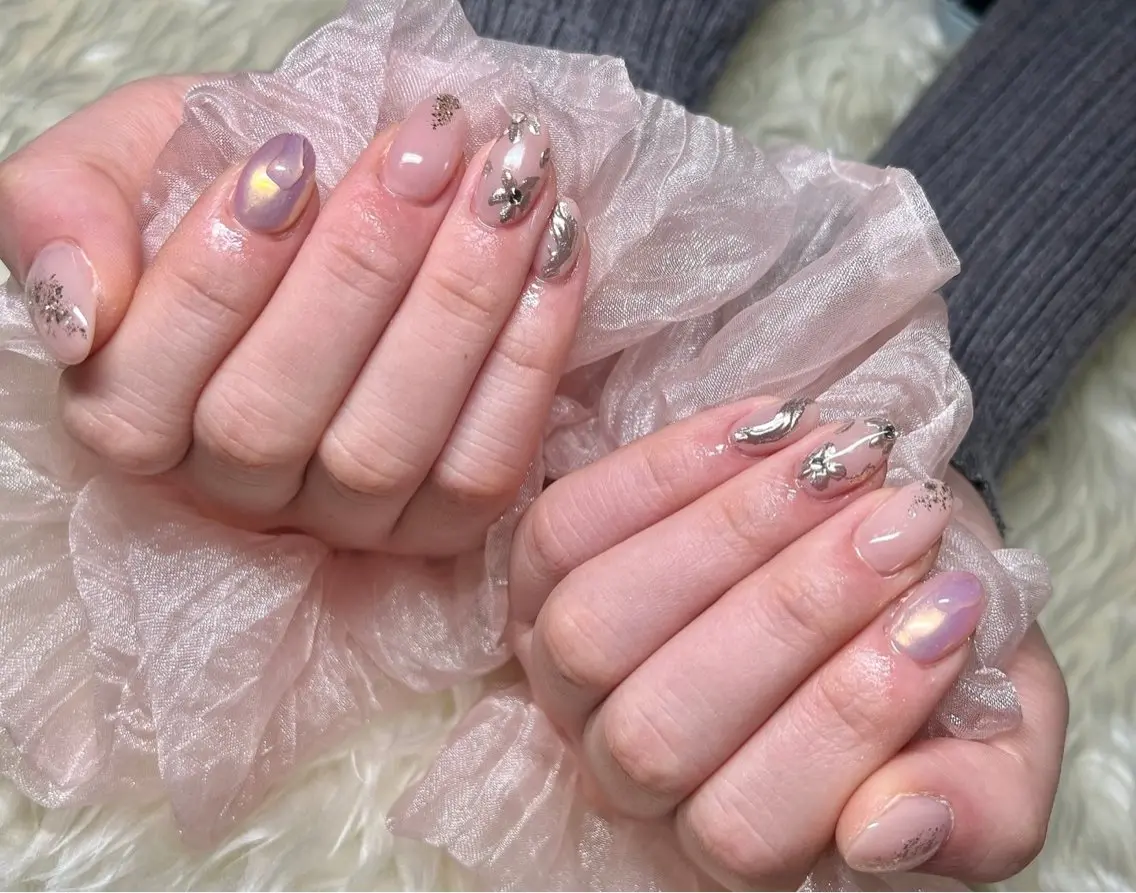 ネイル 長さ出し フレンチネイル ジェルネイル グラデーション 韓国ネイル ハンドネイル Nail&eye Belire 新宿のネイルデザイン