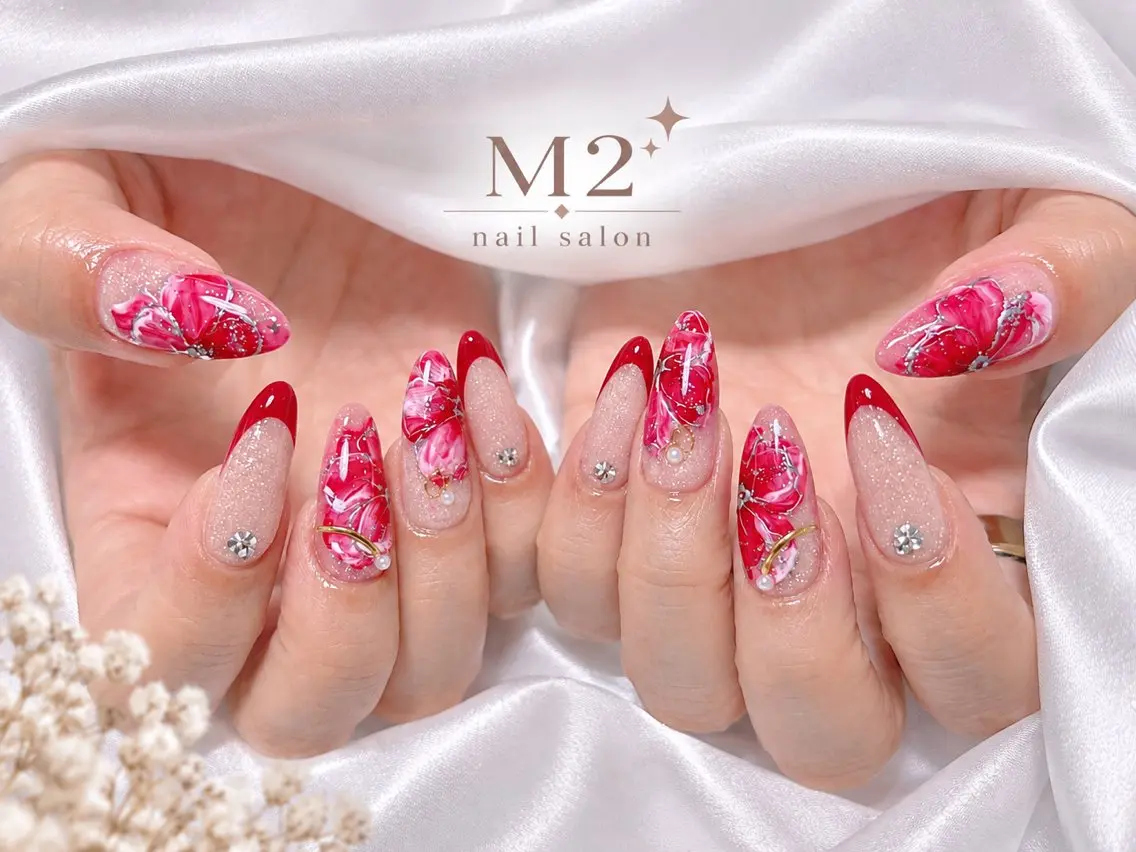 ネイル ハンドネイル 長さだし専門店 M2　rikaのネイルデザイン