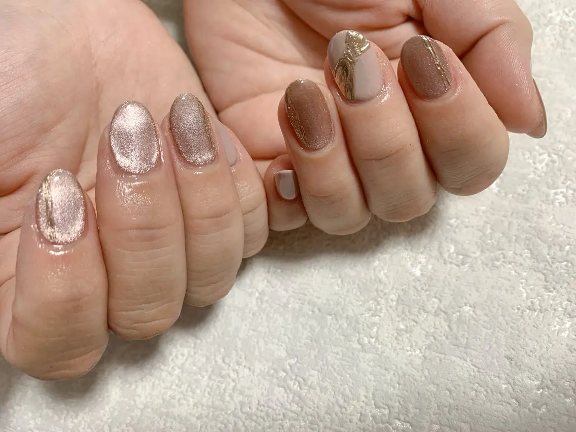 ネイル ジェルネイル キラキラネイル 韓国ネイル メンズネイル ミラーネイル kiki nail たまプラーザのネイルデザイン