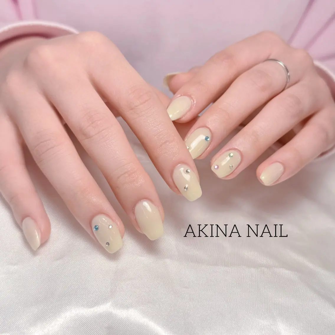 セミロング ハンドネイル Akina Nail 亀戸のネイルデザイン