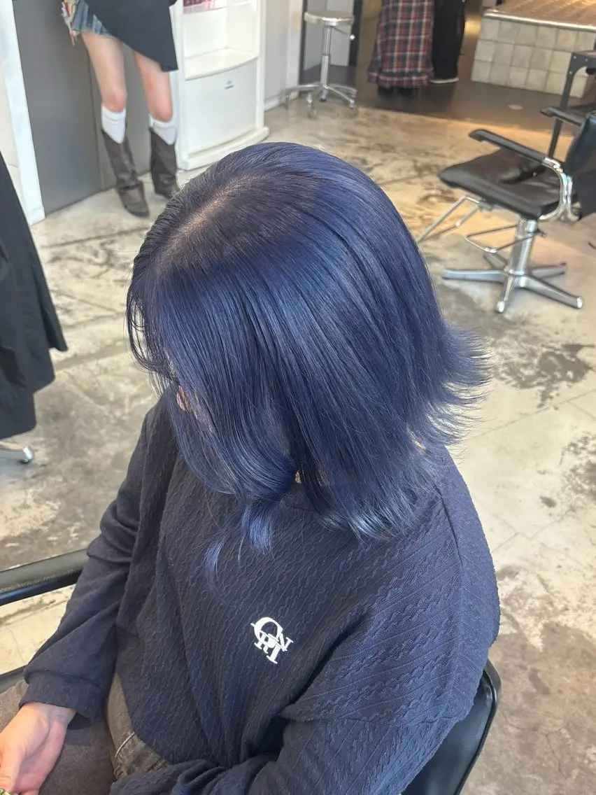 カラー ブリーチ 透明感カラー ネイビーカラー オレンジ ピンクカラー ヘアカラー トリートメント 🍒似合わせ×ハイト ーン/ユリナ🍒のヘアスタイル