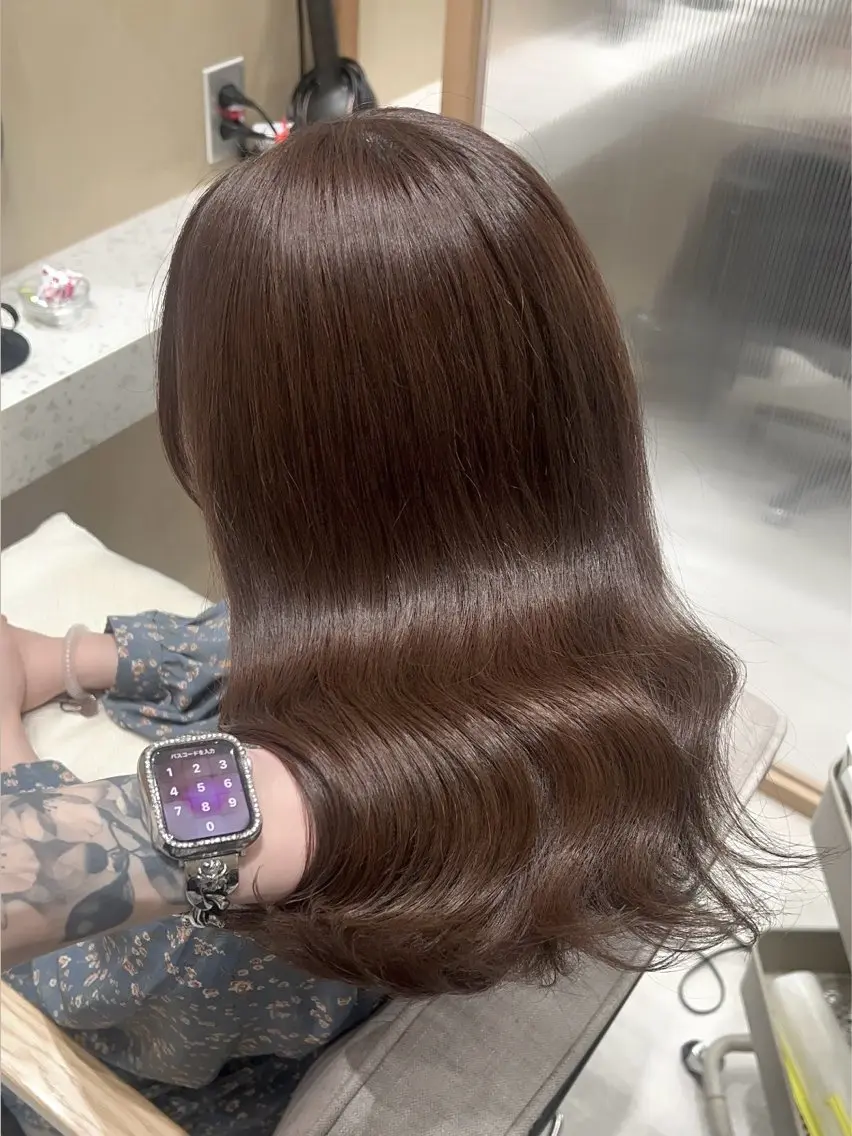 セミロング 顔周りカット 髪質改善 韓国風ヘア カット ヘアカラー トリートメント 💎髪質改善/艶髪 💎mizuki💎のヘアスタイル