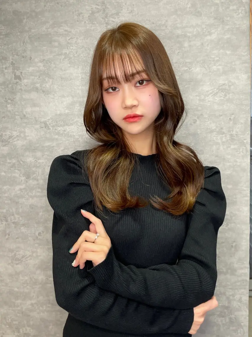 ロング くびれヘア 韓国風ヘア レイヤーカット あいう えおのその他イメージ