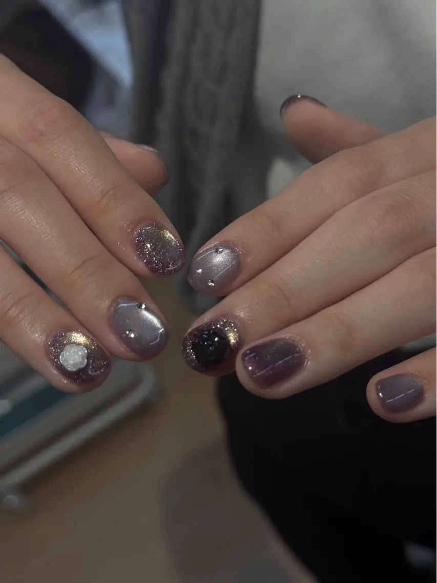 ネイル チークネイル フレンチネイル 韓国ネイル マグネットネイル 持ち込み ハンドネイル LINEA.nail STUDIOのネイルデザイン