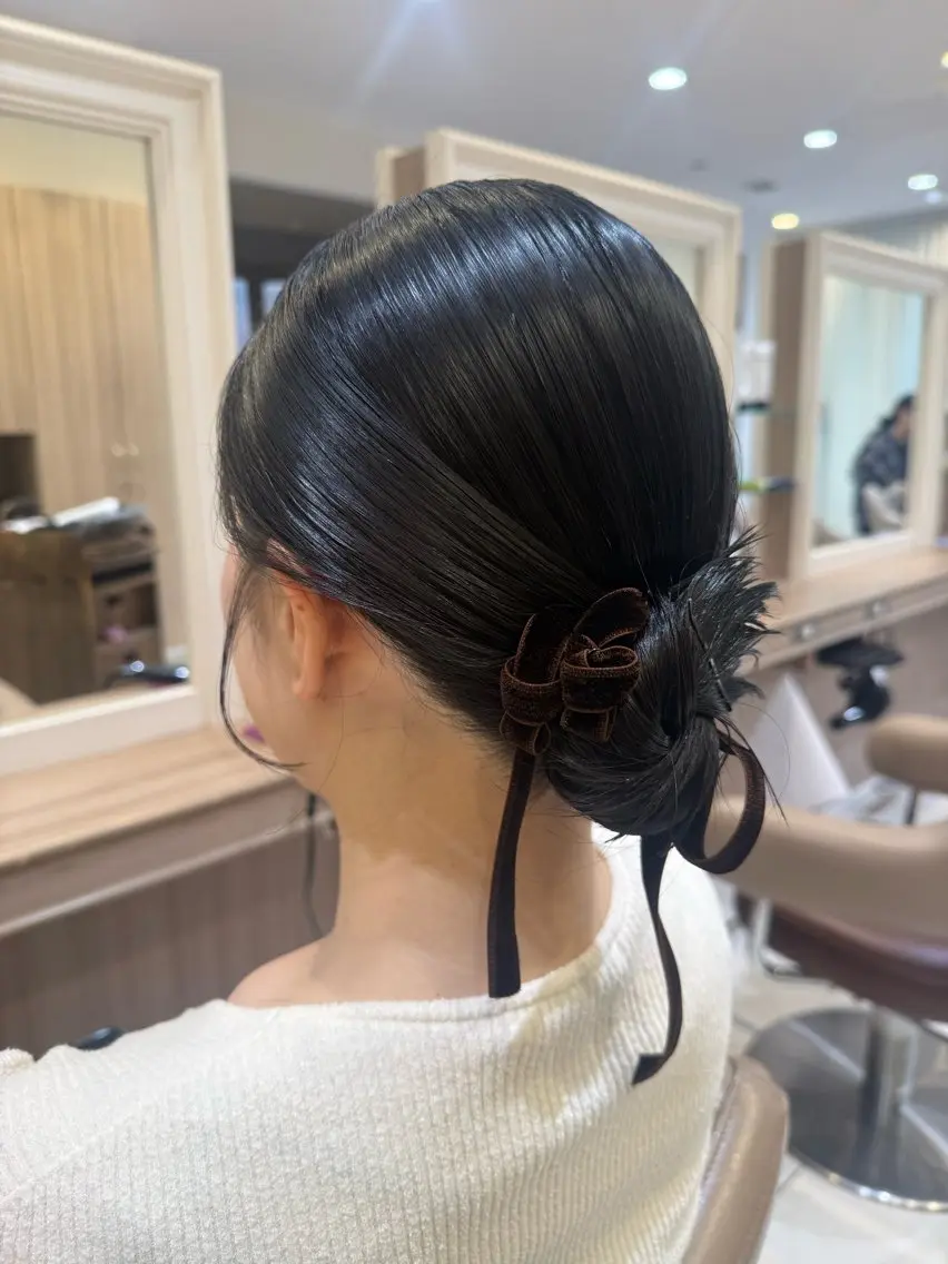 ミディアム ヘアアレンジ ヘアセット 韓国ヘアメイク🎀/ 縮毛矯正✨山本媛香のヘアスタイル