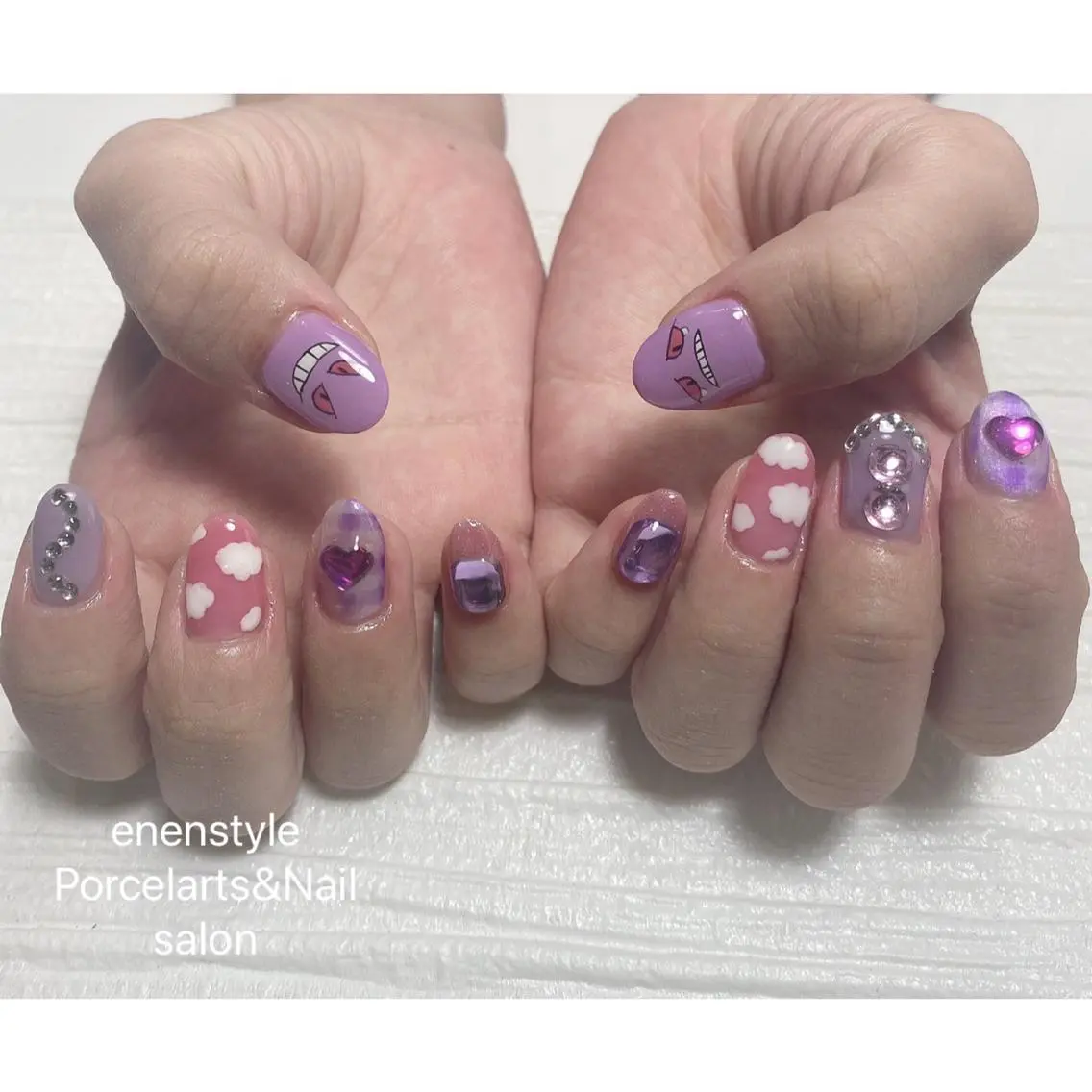 ミディアム ネイル ハンドネイル 🐾enen style 🐾のネイルデザイン