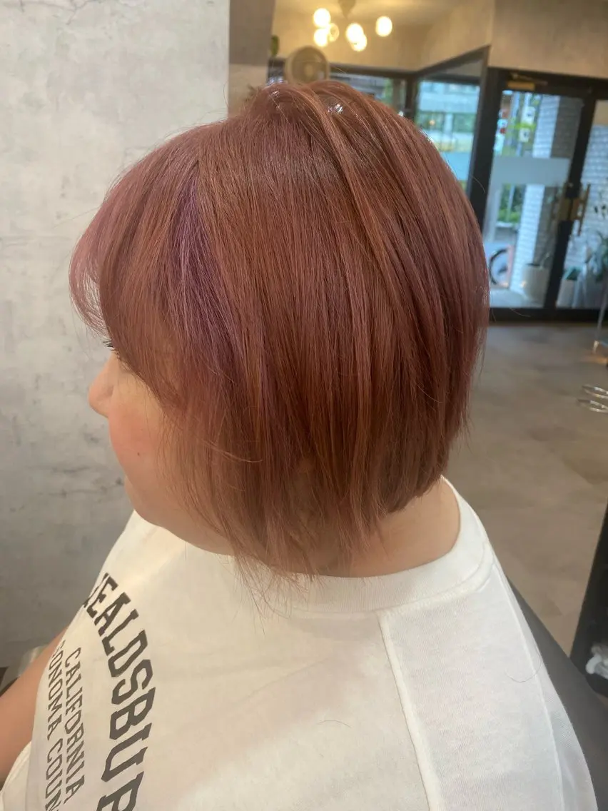 ショート ピンクラベンダー ひばりヶ丘美容室 カット石井里佳のヘアスタイル