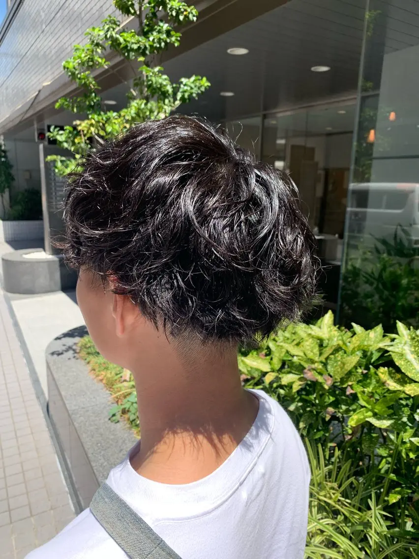 ショート メンズ マッシュ メンズパーマ 波巻きパーマ メンズ/レイヤー/ 高田優のヘアスタイル