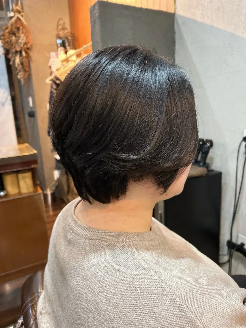 ショート カラー ショートボブ ボブ ショートヘア 小顔カット カット 桜田 修未のヘアスタイル