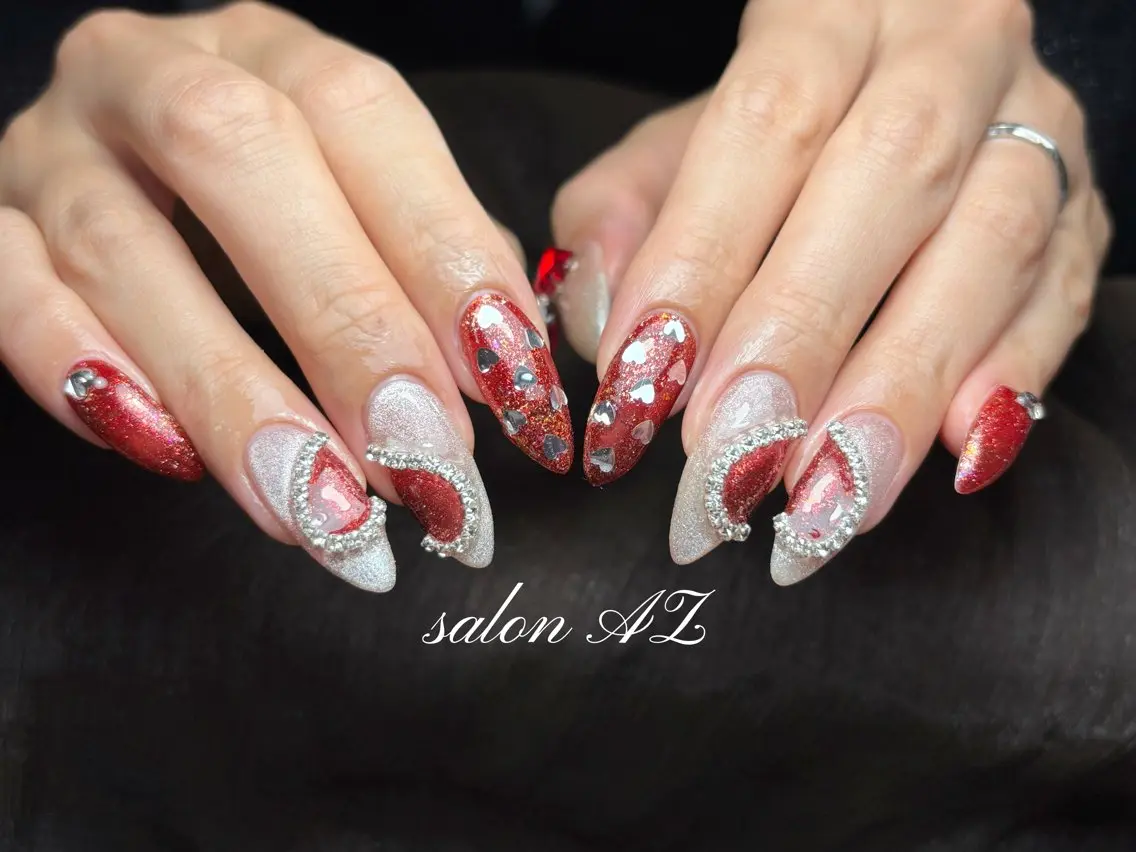 ネイル 長さ出し フットネイル フレンチネイル マグネットネイル 持ち込み ハンドネイル salon AZのネイルデザイン