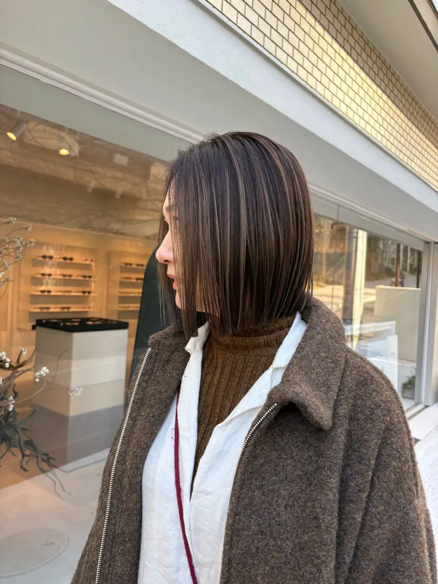 ミディアム カラー デザインカラー カット ヘアカラー トリートメント takada kohのヘアスタイル