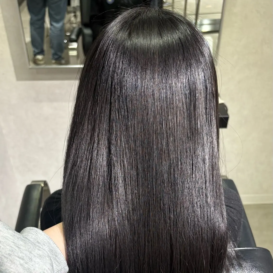 ロング カラー 黒髪 ブルーカラー ブルーブラック 髪質改善 ヘアカラー デザインカラー/ハイ トーン/konomiのヘアスタイル