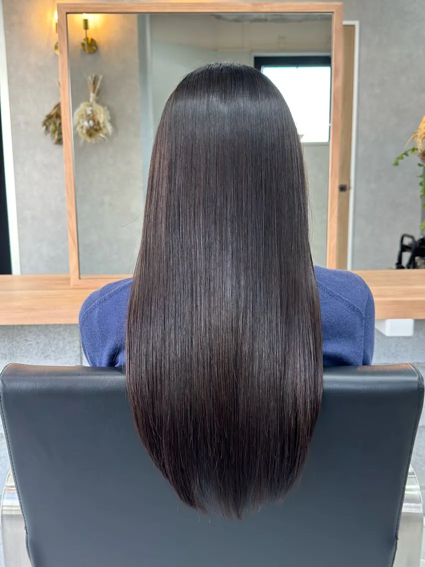 ロング カット 縮毛矯正 トリートメント 髪質改善×METEO 店長 貞松直也のヘアスタイル