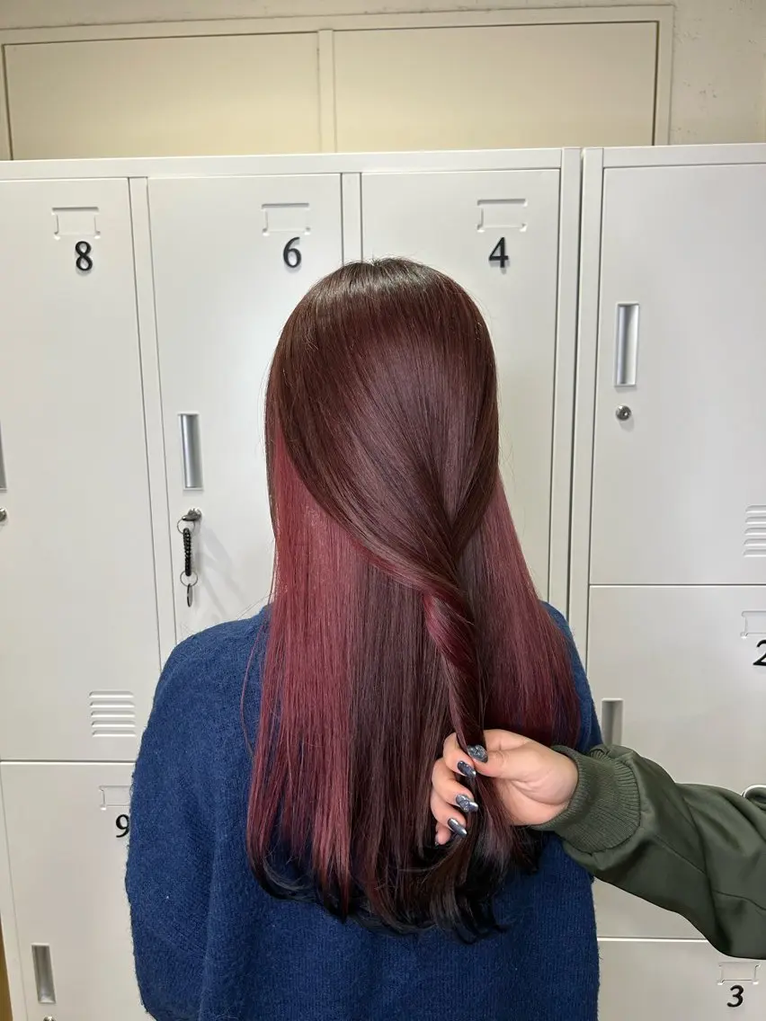 セミロング ヘアカラー 透明感カラー NAN AMI グレージュのヘアスタイル