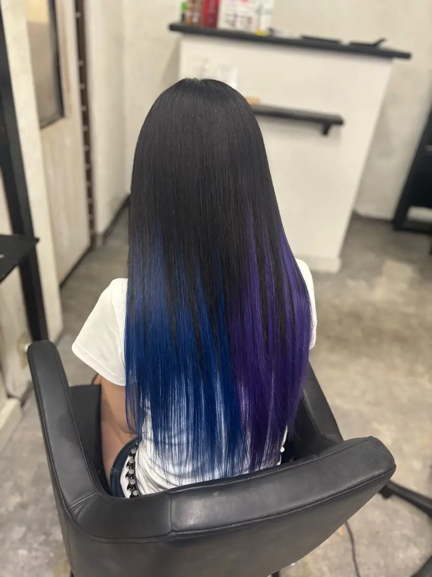 【セミロングの方にオススメ】ハイブリッドシールエクステ(52cm ヘソ下)60枚の写真