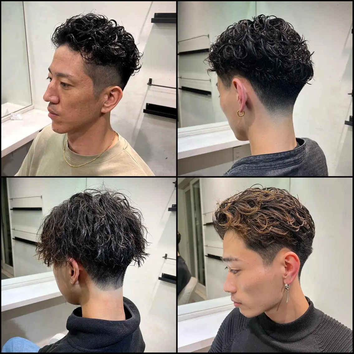 ショート カラー パーマ メンズ アイブロウ メンズパーマ スペインカール メンズアイブロウ 京都駅メンズカット/ パーマ/Keigoのヘアスタイル