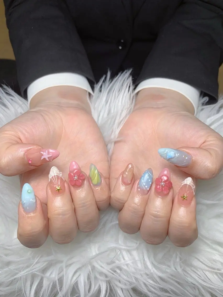 ネイル アートネイル ジェルネイル マグネットネイル ニュアンスネイル シンプルネイル Ryu Nail NekoChanのネイルデザイン