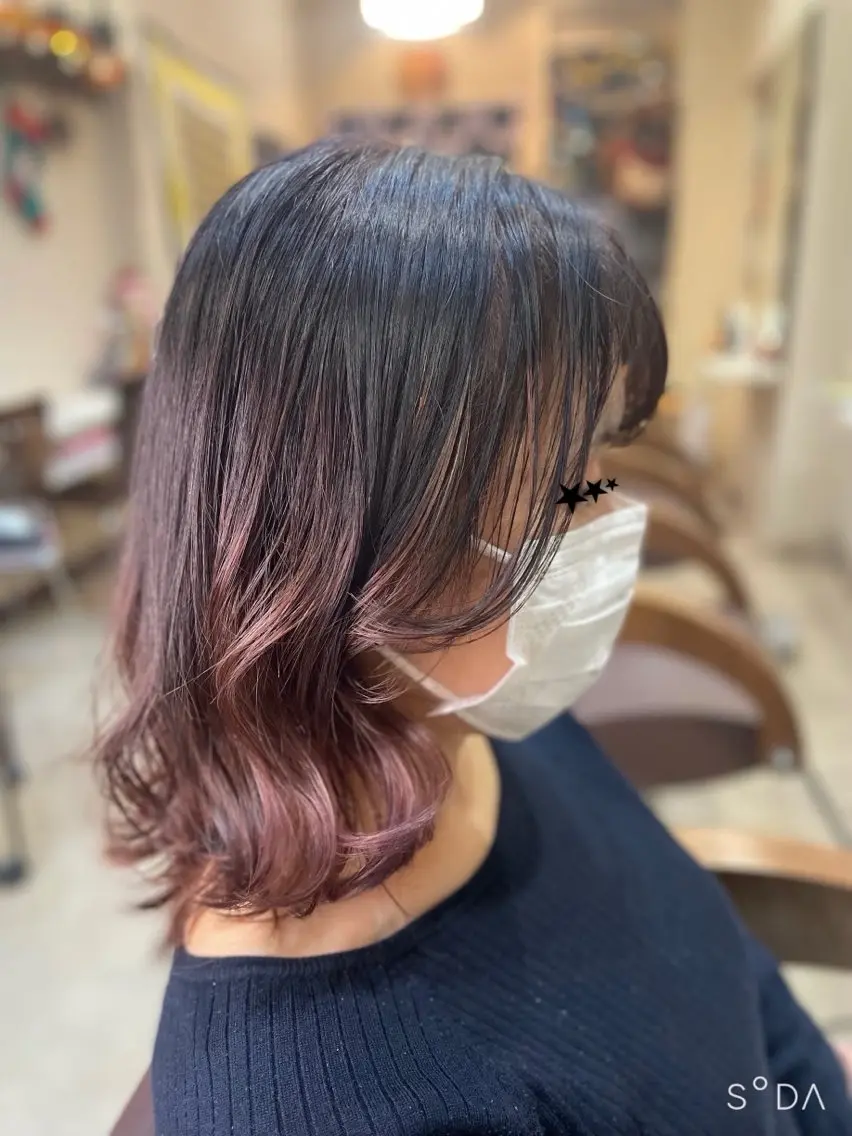 ミディアム カラー グラデーションカラー ピンクカラー カット ヘアカラー カラー/フリーランス 鈴木 亜紀子のヘアスタイル