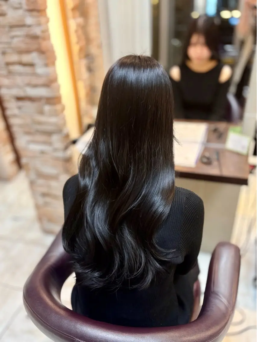 ロング カラー ブラウンカラー 透明感カラー ダークブラウン カット ヘアカラー 🎀透明感カラー 🎀ナズナのヘアスタイル