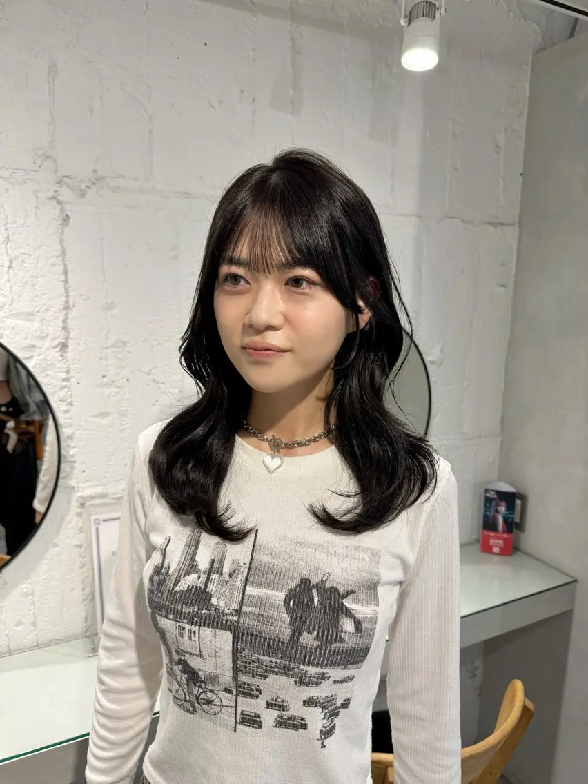 セミロング カット ヘアカラー トリートメント 新宿/顔周りカット +レイヤー=しずく♩のヘアスタイル