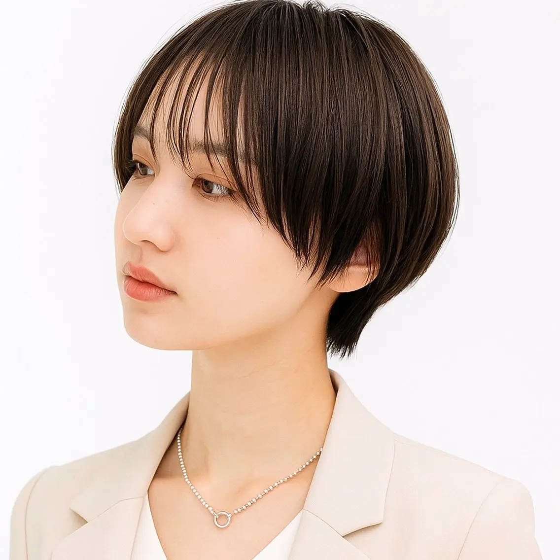 ショート カラー パーマ 切りっぱなしボブ 前下がりボブ ショートボブ 丸みショート 透明感カラー メンズパーマ/名古屋 /池下/KAKKYのヘアスタイル