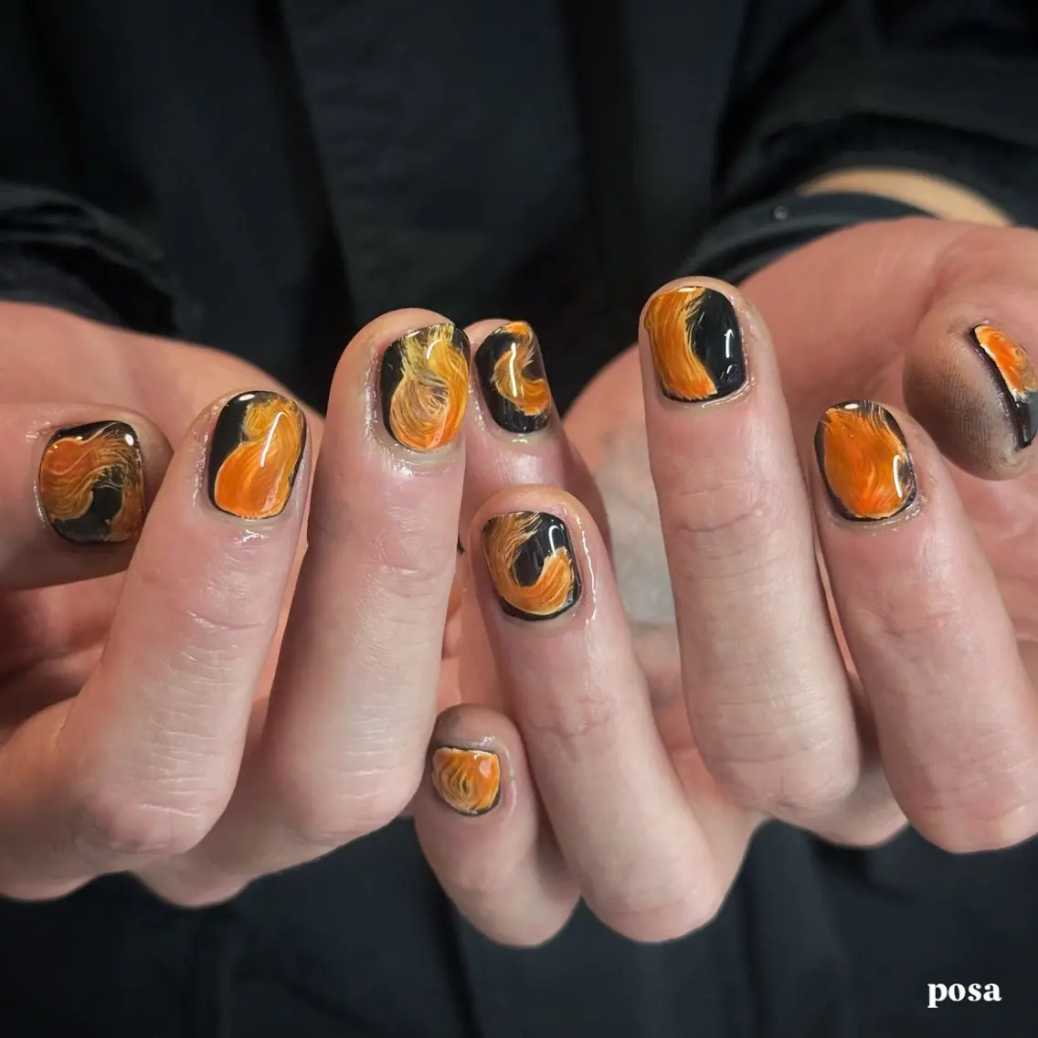 ネイル メンズネイル ニュアンスネイル シンプルネイル ハンドネイル posa nail モエミのネイルデザイン