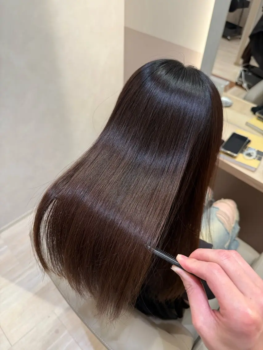 ロング カラー 透明感カラー 顔まわりレイヤー 顔周りカット 髪質改善 レイヤーカット 縮毛矯正 トリートメント 💎髪質改善/艶髪 原孝嘉のヘアスタイル