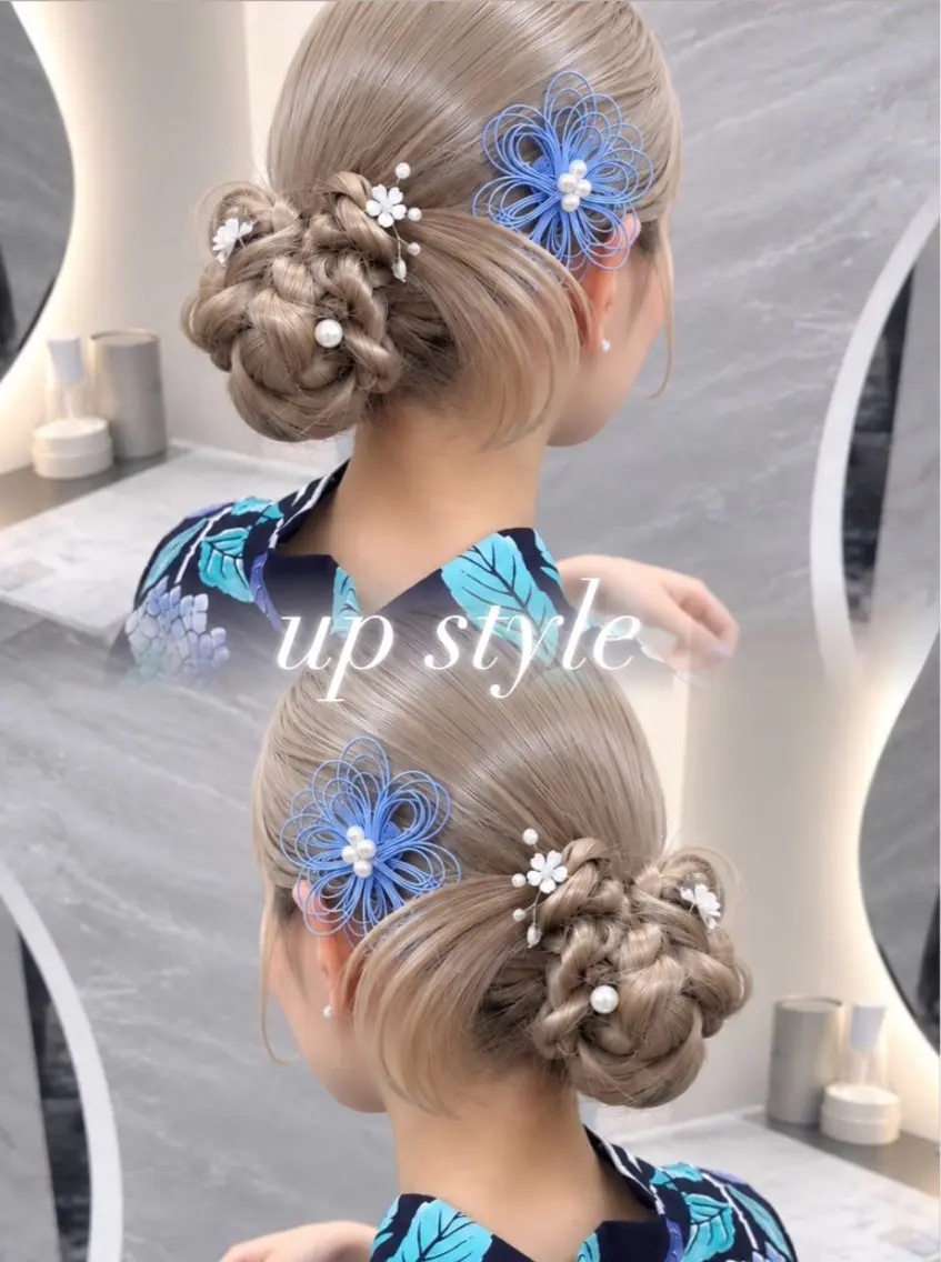 セミロング カラー ヘアアレンジ 黒髪 ブルーカラー ブルーブラック 透明感カラー グレージュ ヘアセット 🖤kana韓国ヘア 艶髪カラー特化🖤のヘアスタイル