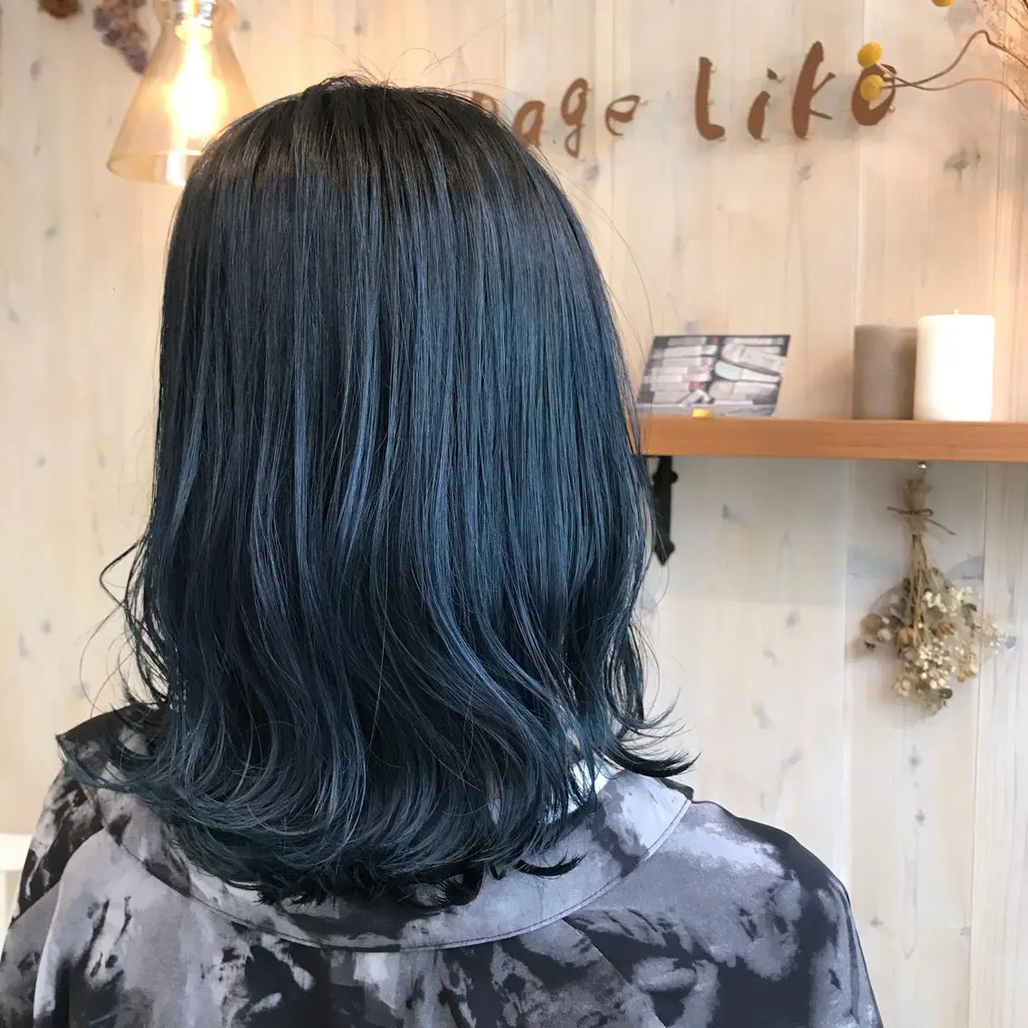 ミディアム カラー ネイビーカラー 透明感カラー/ 寺田千雅子のヘアスタイル