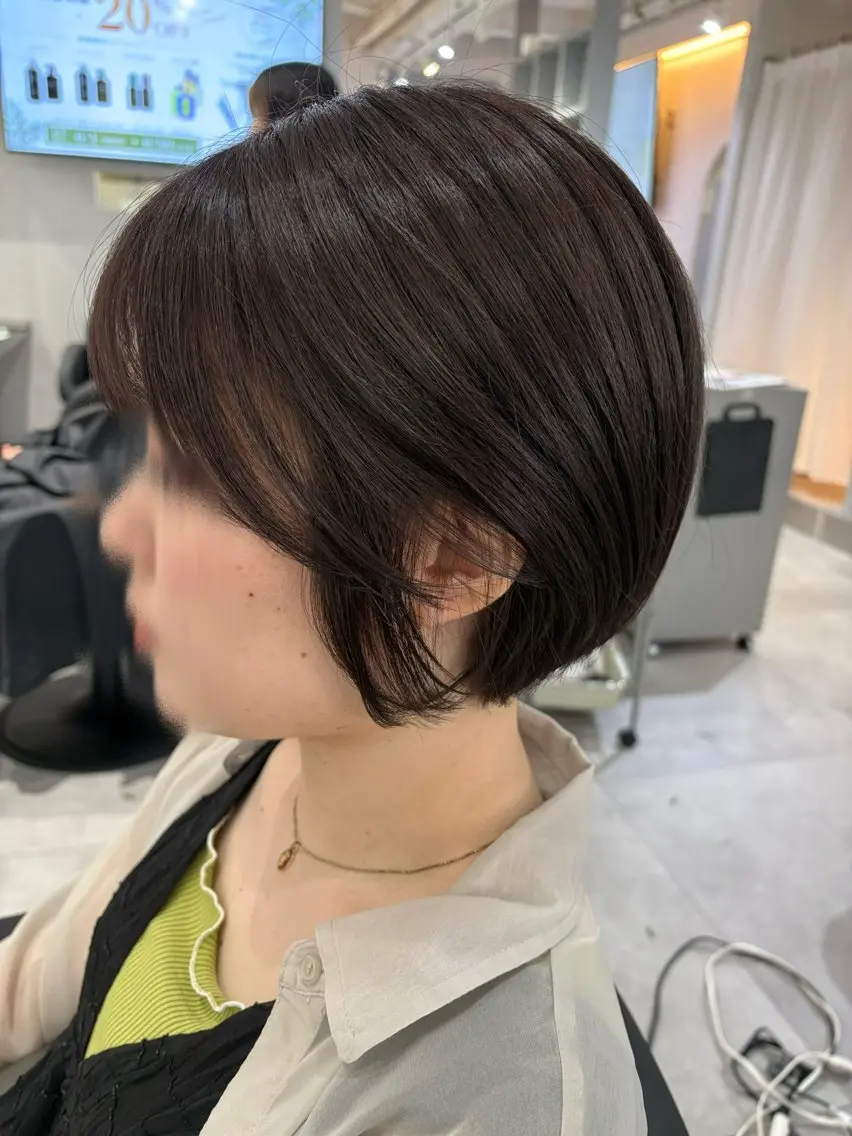 ショート カラー ヘアアレンジ ブラウンカラー 透明感カラー ラベンダーカラー ラベンダーブラウン カット ヘアカラー 透明感ｶﾗｰ/顔周り ｶｯﾄ🌸ｻｸﾗ🌸のヘアスタイル