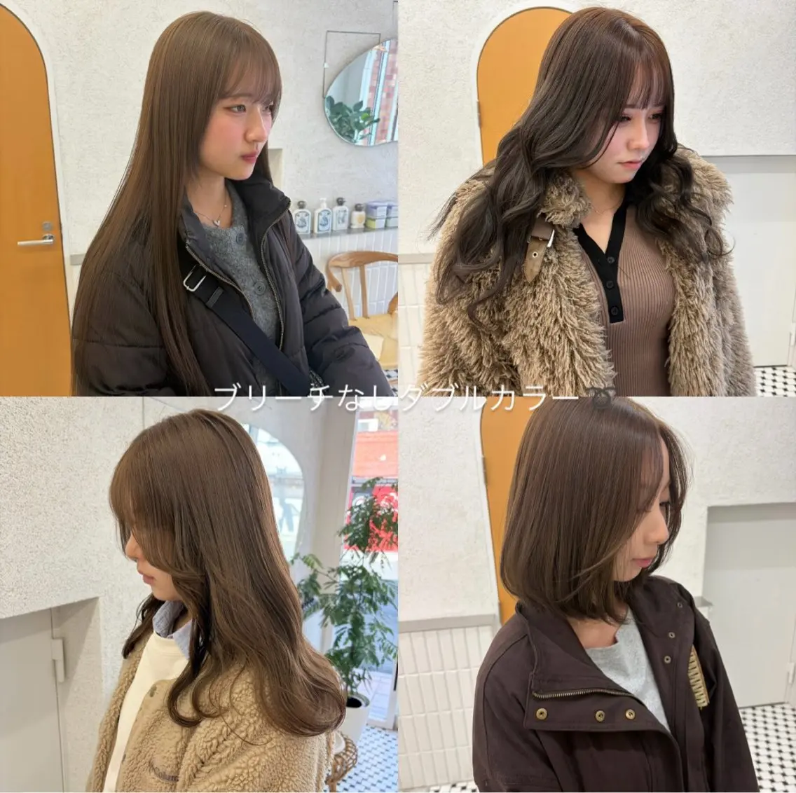 セミロング ヘアカラー リン🔔ボブ cut まろやかベージュ🤎のヘアスタイル