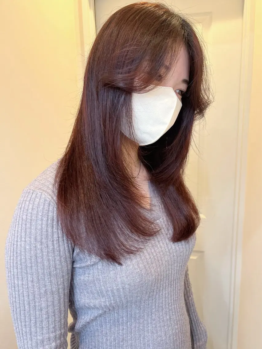 セミロング カラー ヘアカラー yuka ボブカットモデルのヘアスタイル