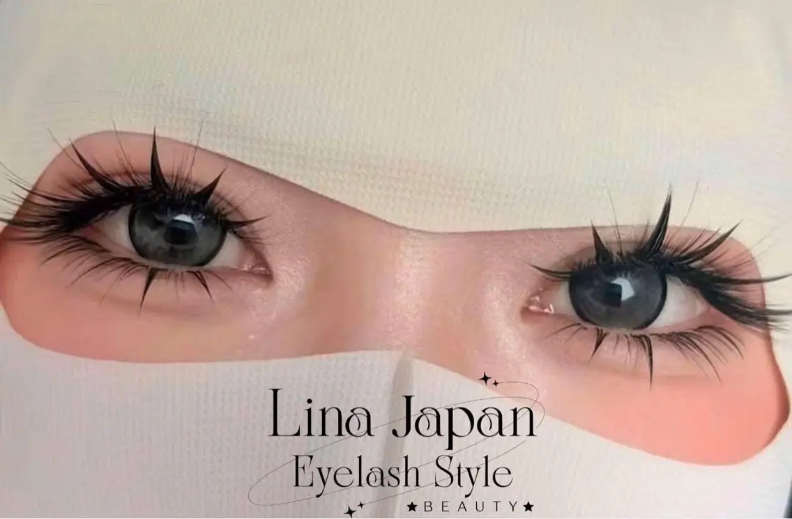 マツエク・マツパ 付け放題 フラットラッシュ まつげパーマ 一重×まつ毛パーマ ボリュームラッシュ Linanail Nambaのネイルデザイン