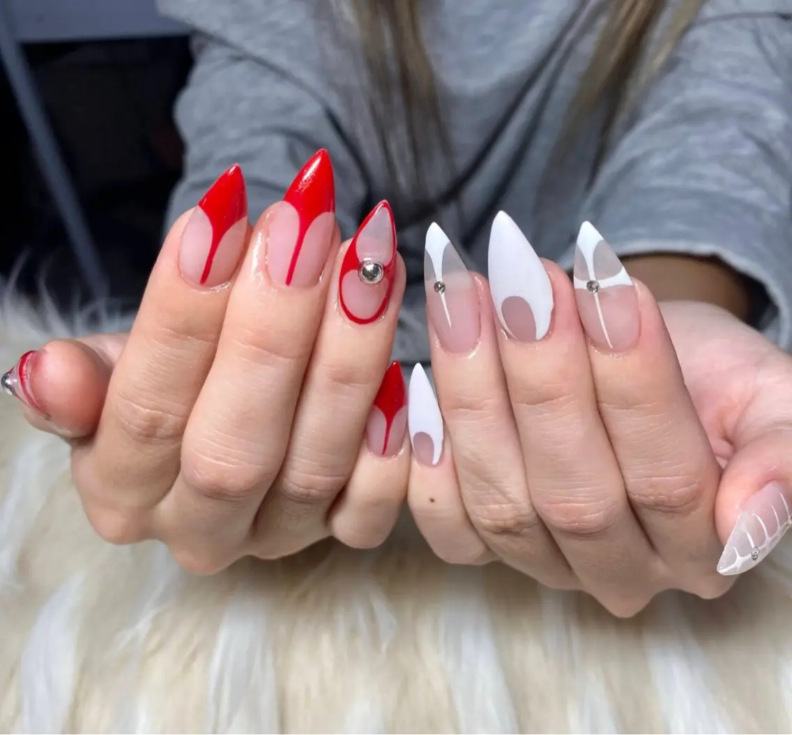 ネイル アニマル柄 長さ出し フレンチネイル ジェルネイル グラデーション ハンドネイル Nail&eye Belire 新宿のネイルデザイン