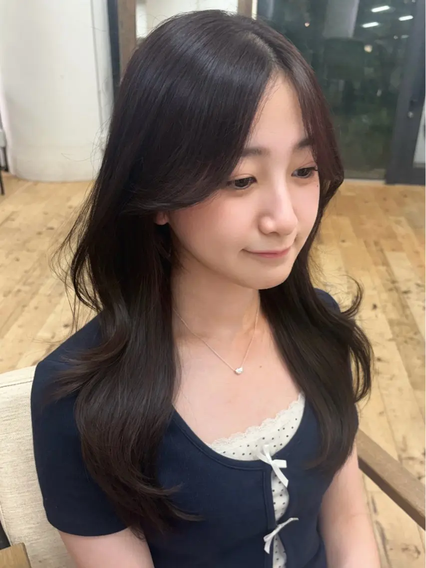 セミロング カット ヘアカラー トリートメント 🤍韓国ヘア/ かえで🤍のヘアスタイル