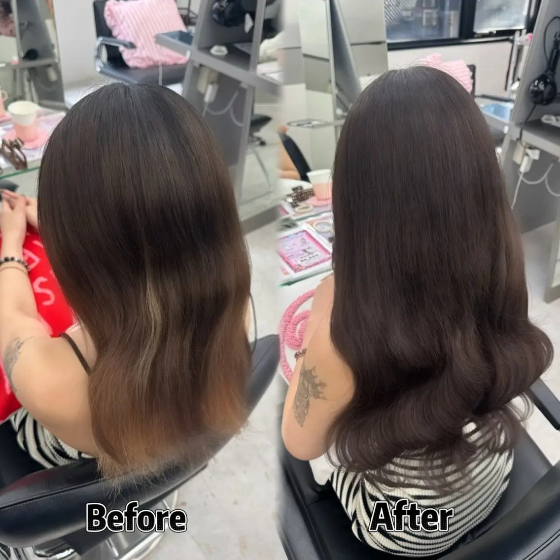 ロング シールエクステ エクステ ハイライト 韓国風ヘア ロング ヘアカラー エクステ 横浜 エクステ🎀/ カラー🌙┊︎もものヘアスタイル