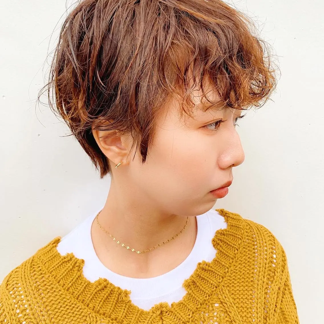 ショート カラー パーマ 中川 竜誠のヘアスタイル