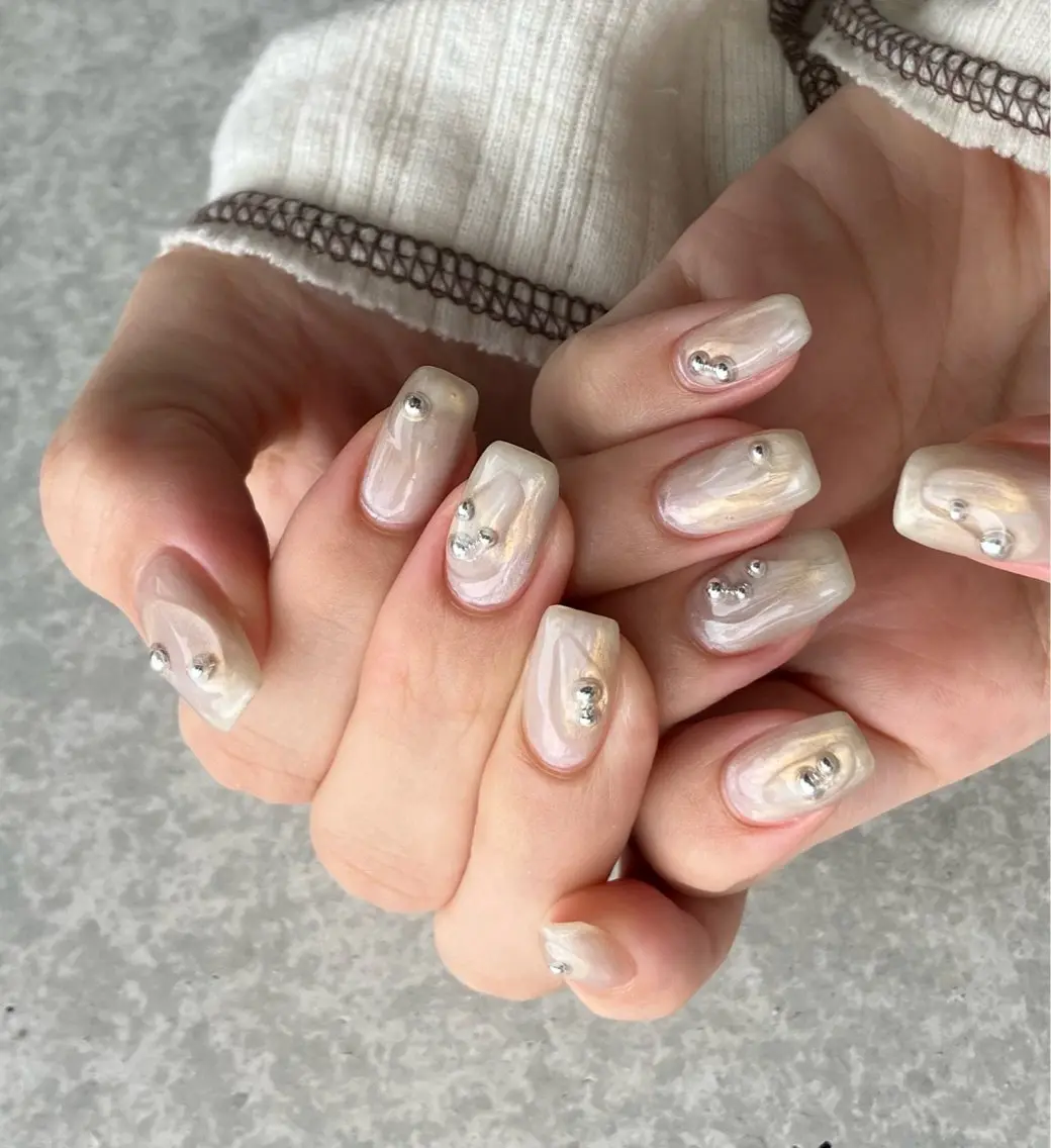 ネイル アートネイル クリアネイル 長さ出し ジェルネイル 氷ネイル・うるうるネイル ハンドネイル nail salon Soeurのネイルデザイン