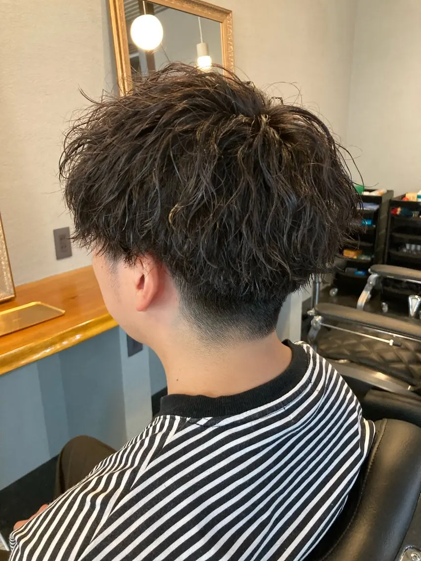ショート パーマ メンズ マッシュ メンズパーマ 波巻きパーマ ショートヘア メンズカット/パーマ ハヤシのヘアスタイル